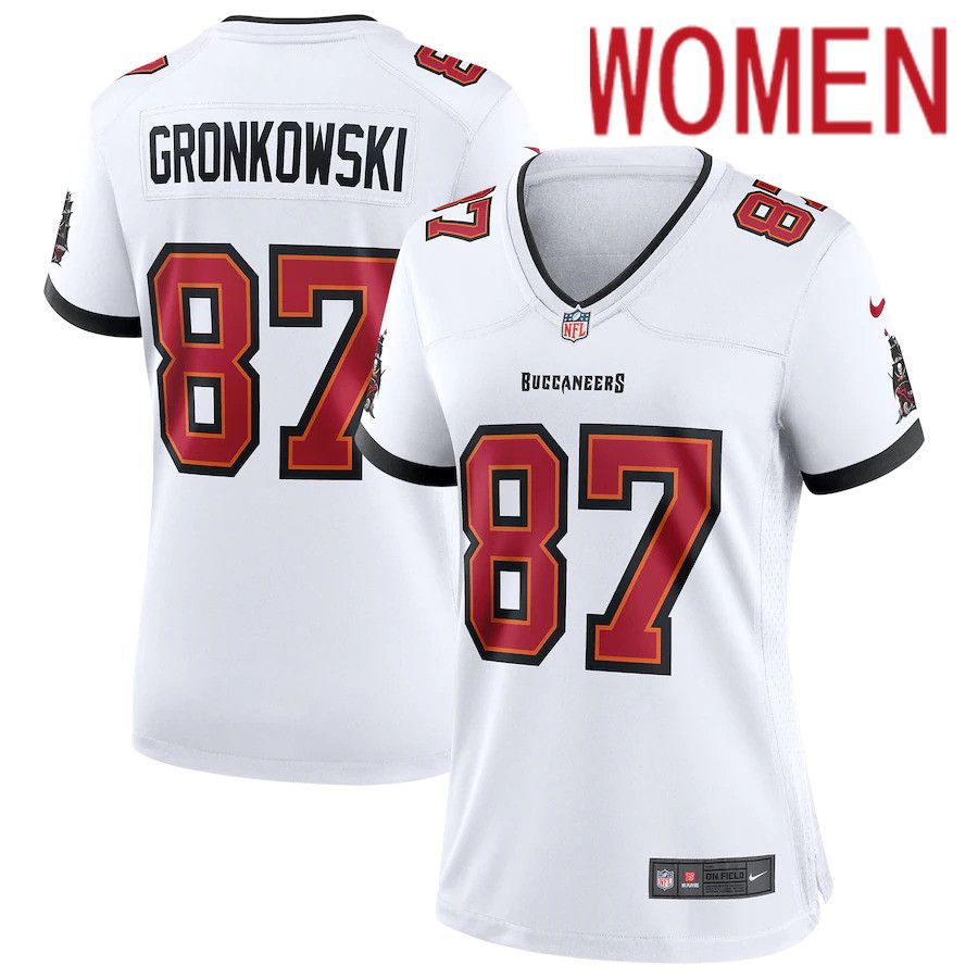 Cheap Women Tampa Bay Buccaneers 87 Rob Gronkowski Nike White Game NFL Jersey